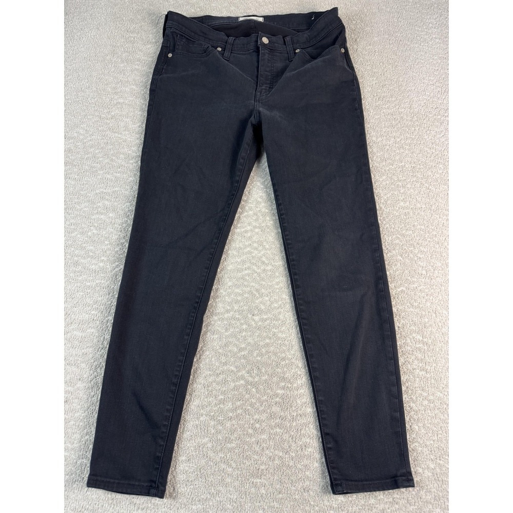 Madewell Jeans Womens 32 Black 9-Inch High-Rise Skinny Stretch Denim Pants Slim